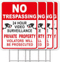 NO Trespassing Signs Private Property Video Surveillance Sign, Large 4-Pack by YourRulesYourRevelry