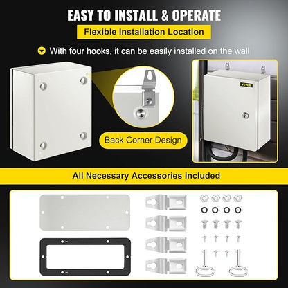 VEVOR NEMA Steel Enclosure, IP66 Waterproof & Dustproof, Outdoor/Indoor - Image 6