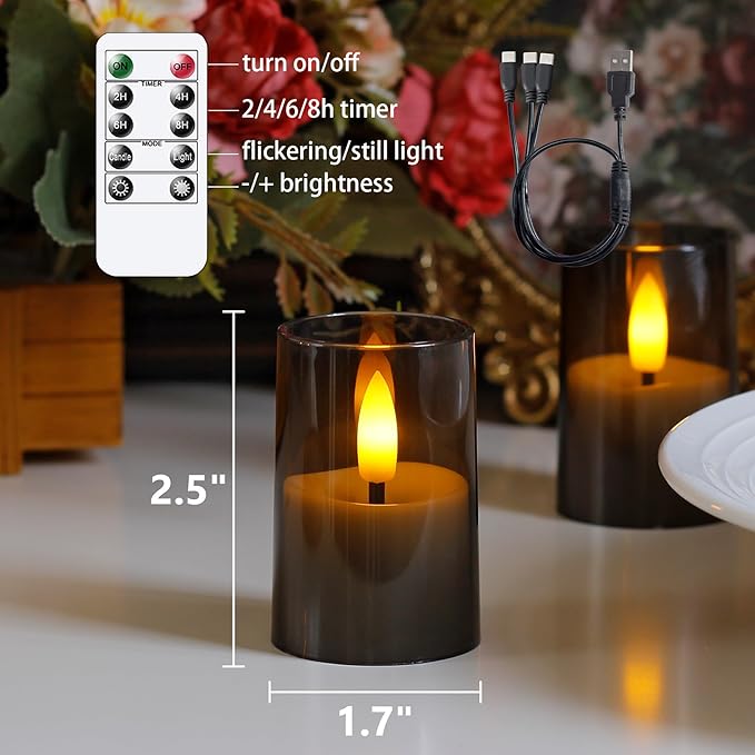 Rechargeable Acrylic Flameless Votive Candles - Image 3