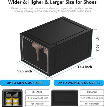 12 Pack Hard Sturdy Thickened Rigid XX Large Shoe Storage Organizer - Image 4