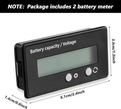 Frienda 2 Pieces Dc 12v 24v 36v 48v 60v 72v 84v Golf Cart Battery Meter - Image 2