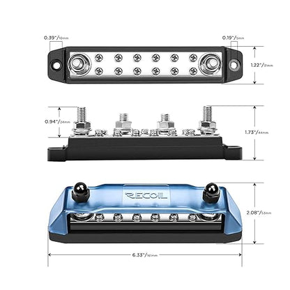 Recoil BB212P Power Distribution Block 12V 150A Dual 5/16” Studs Bus Bar - Image 6