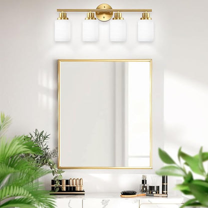 Guliaofo 4-Light Vanity Lights, Brushed Gold Bathroom Light Fixture - Image 6
