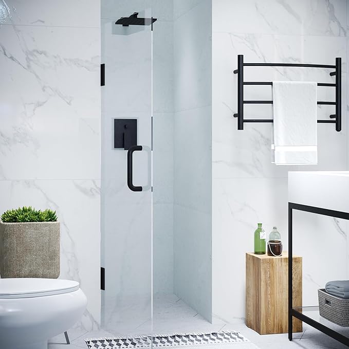 ANZZI 70" x 24" Frameless Shower Door in Matte Black, Water Repellent Glass - Image 4