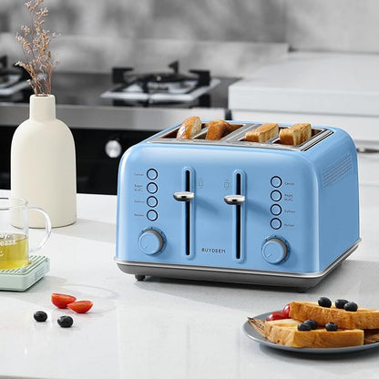 BUYDEEM DT640 4-Slice Toaster, Extra Wide Slots, Retro Stainless Steel - Image 7