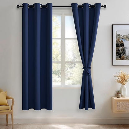 JIUZHEN Navy Blue Blackout Curtains by JIUZHEN