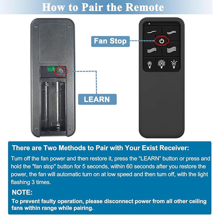 Replacement Remote for Westinghouse 7787900, 4-Speed Black Ceiling Fan Remote - Image 4