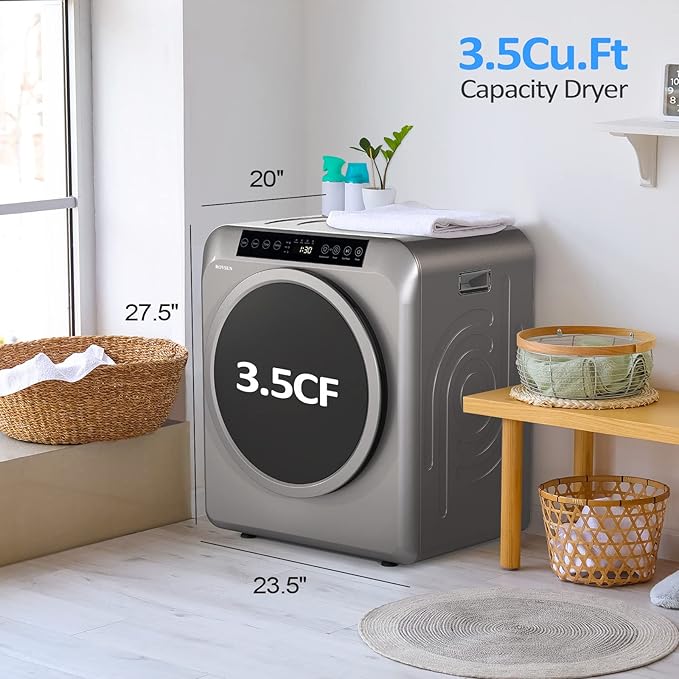 ROVSUN 13.2LB Portable Clothes Dryer, 3.5 Cu.Ft High End Front Load Tumble - Image 6