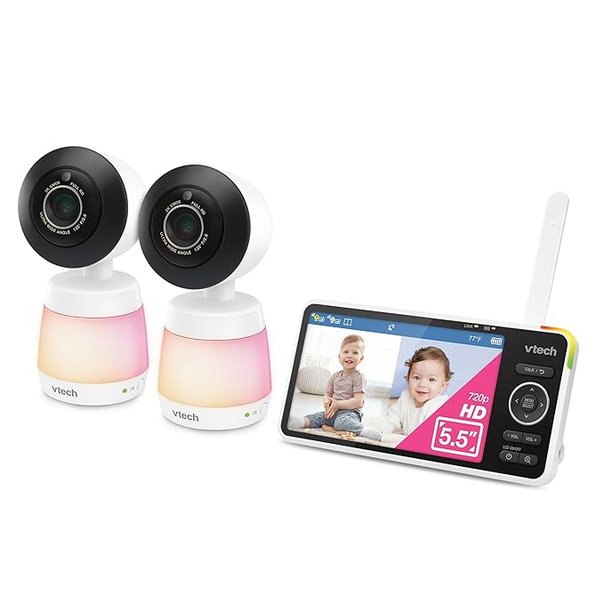 VTech 2-Cameras Smart WiFi Baby Monitor, 2K CMOS Sensor Camera, 5.5-inch HD IPS - Image 14
