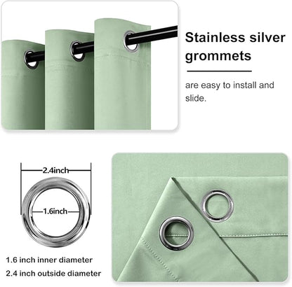 DWCN Light Green Blackout Curtains - Image 4