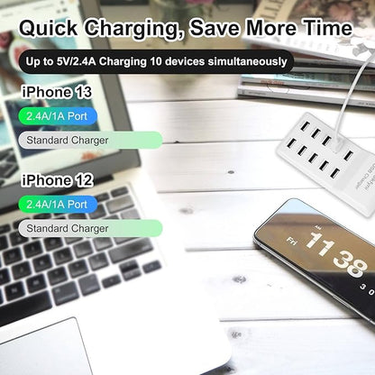 2 Pack 10-Ports USB Charger Station, Power Strips - Image 3