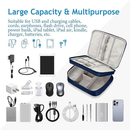 Electronics Travel Organizer, Double Layer Cable Organizer Bag Waterproof - Image 6