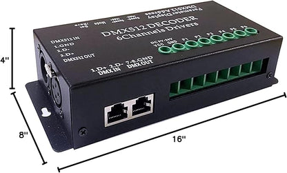 CANRIA DC 5V-24V 6 Channel DMX512 Decoder LED Controller, - Image 7