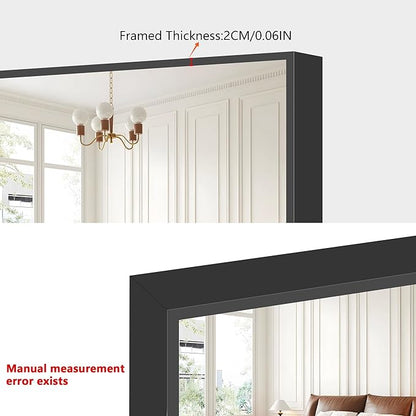 48x24In Black Bathroom Mirror for Wall, Rectangle Mirrors - Image 4