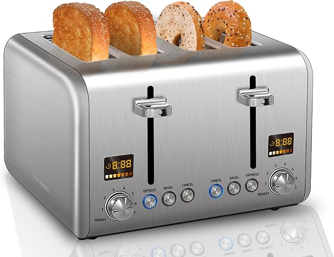 SEEDEEM 4 Slice Stainless Toaster by SEEDEEM