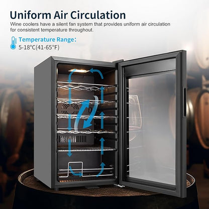 24 Bottles Wine Cooler Refrigerator, Small Wine Fridge Mini Wine Fridge - Image 8