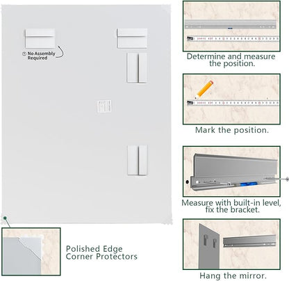 Mirrorons Large Mirror 60" x 28", Modern Rectangle Bathroom Mirror - Image 7