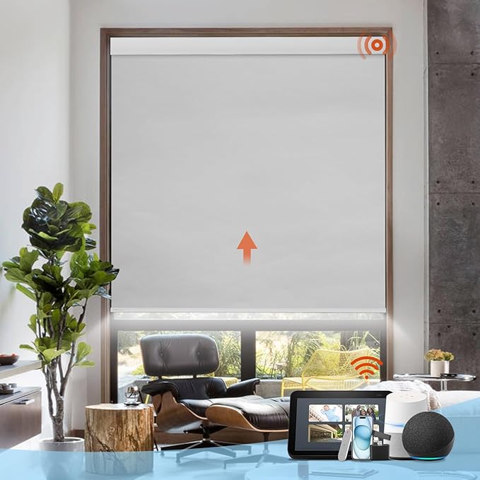 DENFOON Custom Size Thermal Electric Roller Shades by DENFOON
