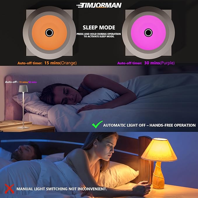 Compact Cordless Table Lamp, Rechargeable LED Night Light, Dual Light Source - Image 6
