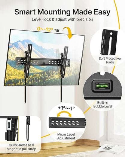 monTEK Ultra Slim Tilting TV Wall Mount Bracket - Image 4