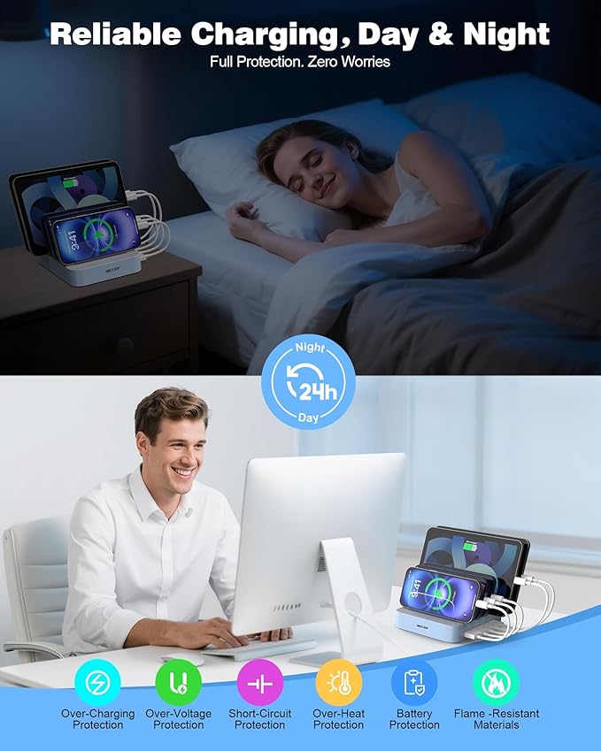 MSTJRY Charging Station for Multiple Devices : 5 Port Multi USB-A Charger - Image 5