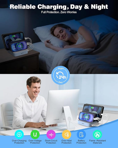 MSTJRY Charging Station for Multiple Devices : 5 Port Multi USB-A Charger - Image 5