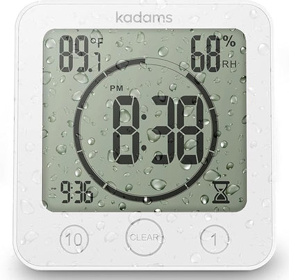 KADAMS Shower Clock Waterproof Bathroom Timer – Digital Wall Clock by KADAMS