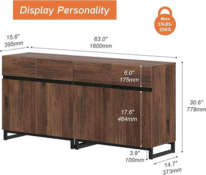 Wampat Modern TV Stand for up to 70 inch TVs, 2 in 1 Entertainment Center - Image 2