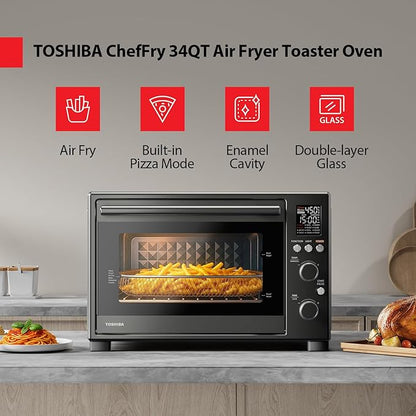 TOSHIBA ChefFry Air Fryer Toaster Oven Combo, 12-in-1 Convection Countertop Oven - Image 2