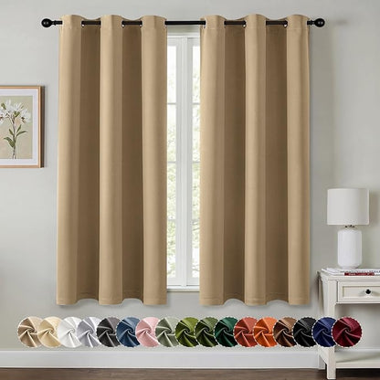 MIULEE Taupe Brown Blackout Curtains by MIULEE