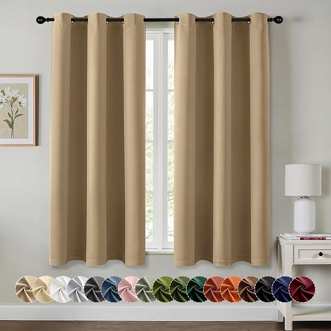 MIULEE Taupe Brown Blackout Curtains by MIULEE