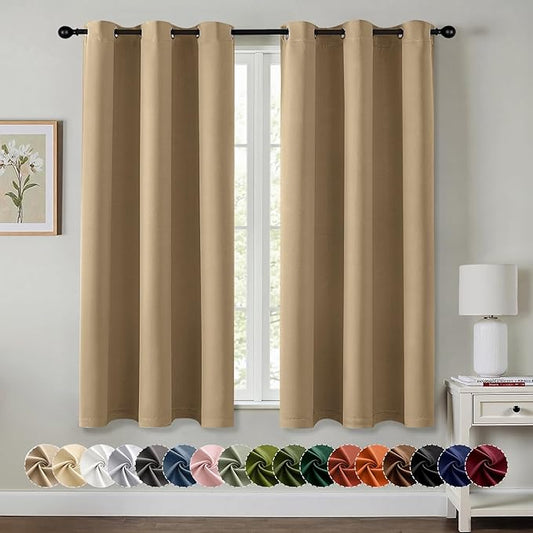 MIULEE Taupe Brown Blackout Curtains by MIULEE