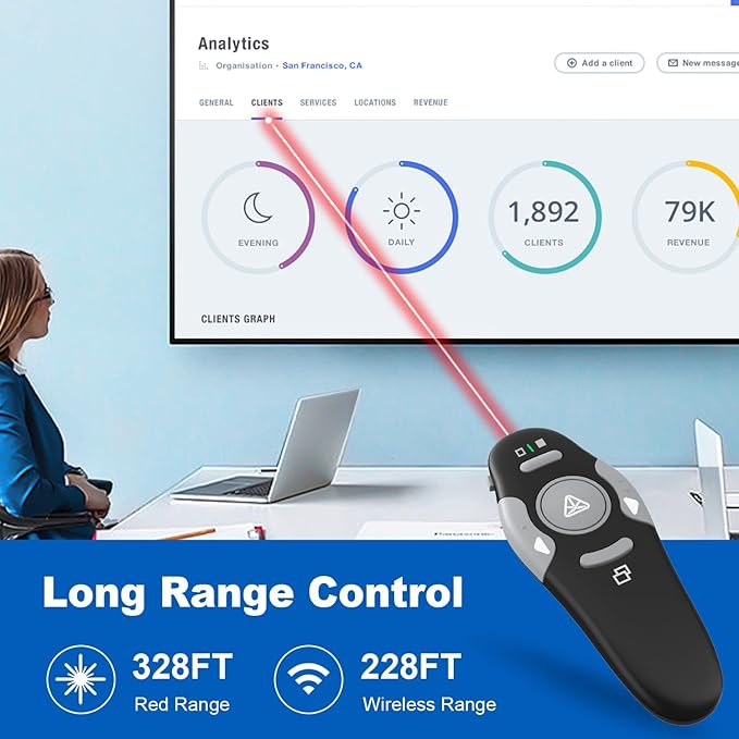 QUI Presentation Clicker Wireless Presenter Remote Clicker - Image 6