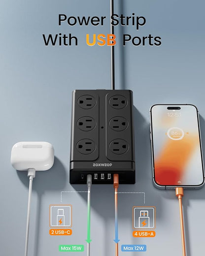 Zoxwzop Surge Protector Power Strip - Image 3