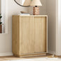 Fluted Shoe Cabinet with Sliding Door, 6-Tier Large Hidden Storage Organizer by WINWY