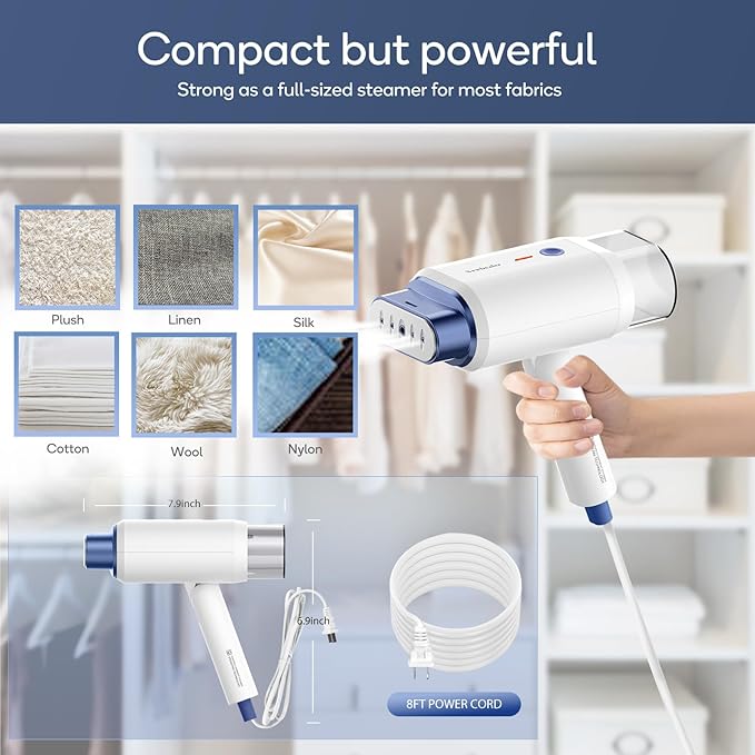 Newbealer Steamer for Clothes, 1200W Travel Steamer - Image 7