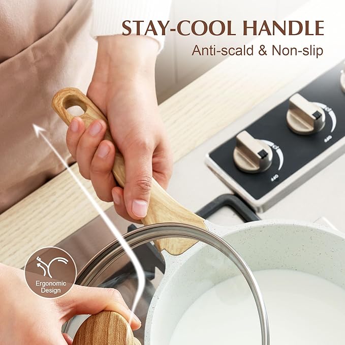 SENSARTE White Ceramic Nonstick Saucepan - Image 7