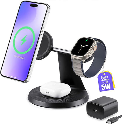 3-in-1 Wireless Charging Station by PEFERIDA