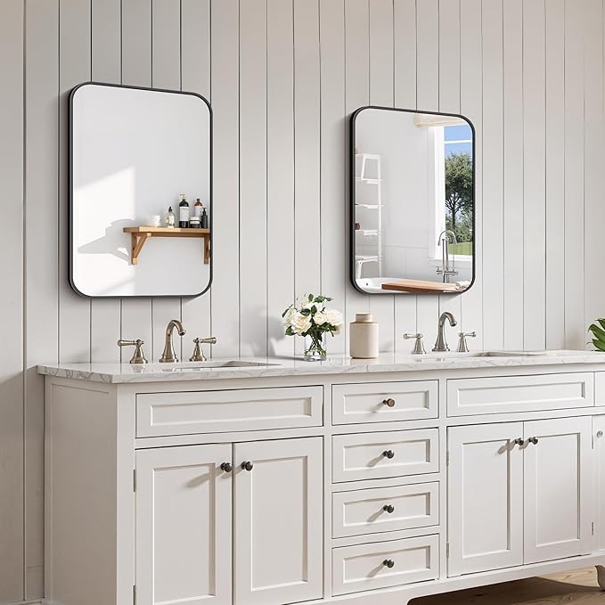 FORBATH Black Bathroom Mirror for Over Sink, Wall Mirror 16x24 Inch - Image 2