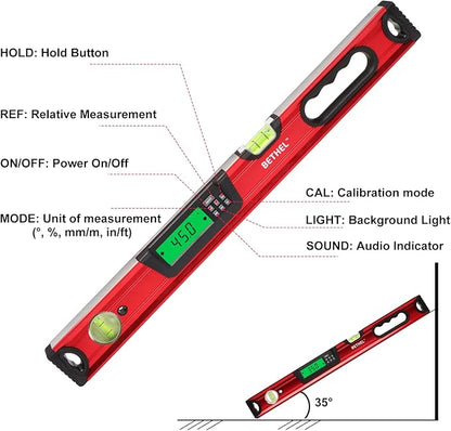24 inch Digital Magnetic Level, Digital Smart Torpedo Level Tool - Image 7