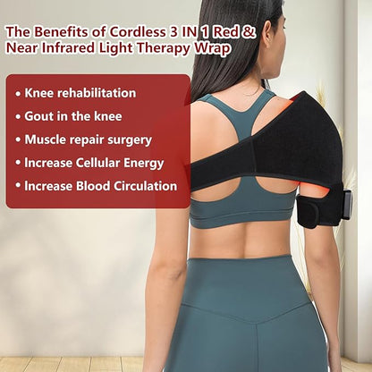 Cordless Shoulder Red Light Therapy Belt, Portable Near Infrared Light Therapy - Image 4