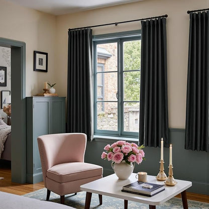Lazzzy Velvet Blackout Curtains Thermal Insulated Room Window Drapes Super Soft - Image 7