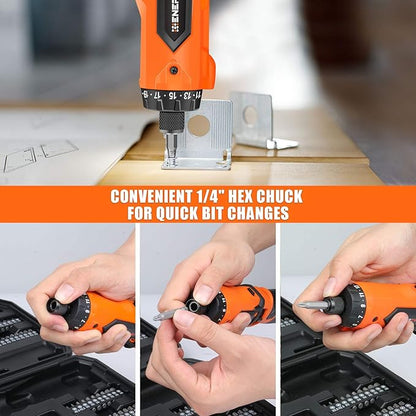 ENERTWIST 8V Cordless Electric Screwdriver, 21+1 Cluth, Dual Position Handle - Image 4