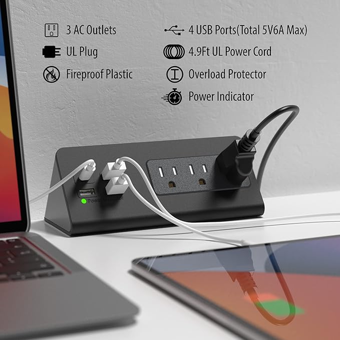 Nightstand Edge Mount Power Strip - Image 2
