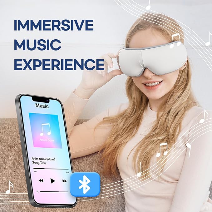 HubiCare Eye Massager with Heat, and Music Helps Relieve Strain, Dark Circles - Image 7
