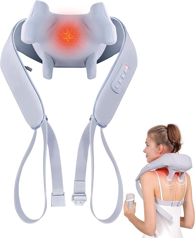 Electric Shiatsu Back and Neck Massager, Cordless Shoulder Massager by MASGRE