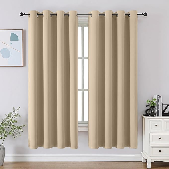 CUCRAF Bedroom Curtains 63 Inches Long by CUCRAF