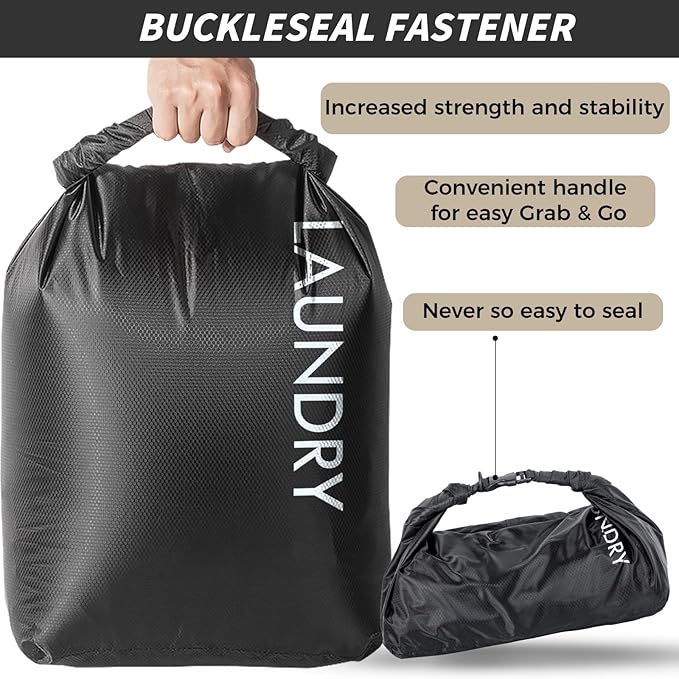 Travel Laundry Bag, Vacuum Compression Dirty Clothes Travel Bag Waterproof Wet - Image 4