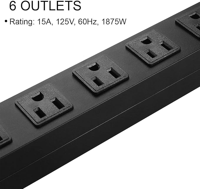 Metal Wall Mount Power Strip, Mountable Power Outlet - Image 5