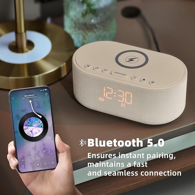 Sound Machine Alarm Clock for Bedrooms: Bluetooth 10W Stereo Sound Speaker - Image 8